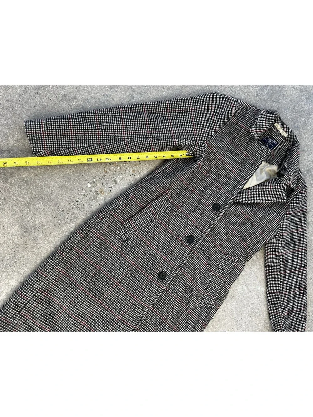 Abercrombie & Fitch A&F Wool Blend Houndstooth Blazer Coat Plaid Size Medium